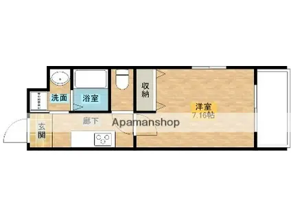 第3クリスタル三国駅前(1K/9階)の間取り写真