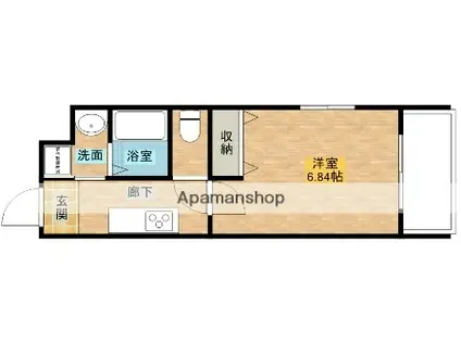 第3クリスタル三国駅前(1K/9階)の間取り写真