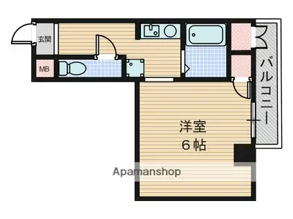 グランメール(1K/6階)の間取り写真