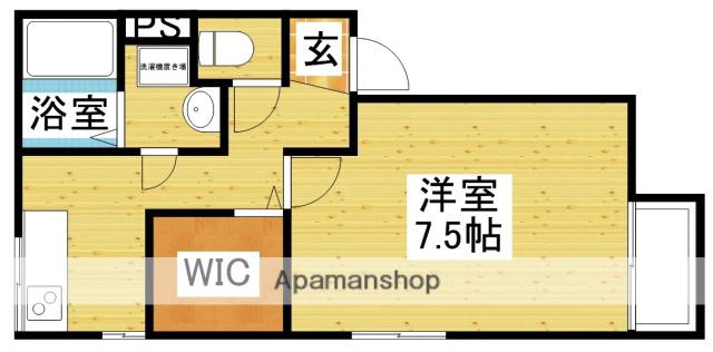 白樺ハイツ(1K/1階)の間取り写真