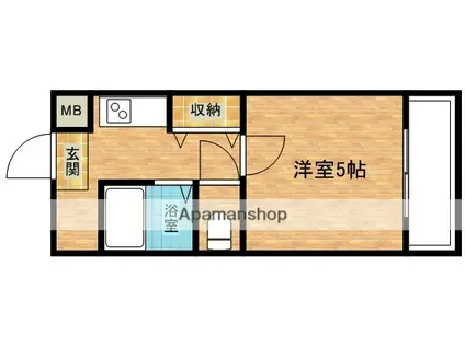 ローレルハイツウエハラ(1K/3階)の間取り写真