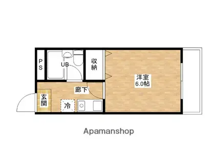 ローレルハイツ富士富(ワンルーム/4階)の間取り写真