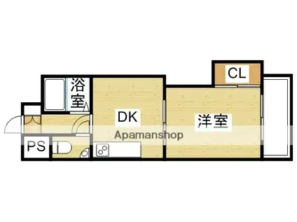 上新庄グランドハイツ北(1DK/3階)の間取り写真