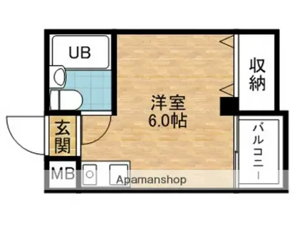 ロフティ淡路(ワンルーム/3階)の間取り写真