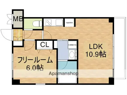 S-RESIDENCE江坂(1LDK/13階)の間取り写真