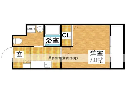 エルプレイス東三国(1K/7階)の間取り写真