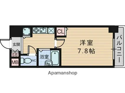 日大ロイヤル西中島(1K/6階)の間取り写真