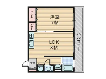 山内ビル(1LDK/4階)の間取り写真