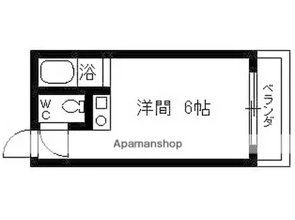 メゾンドハピネス(ワンルーム/1階)の間取り写真