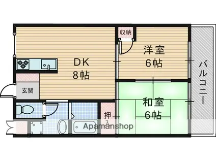 メゾンエルセビア(2DK/3階)の間取り写真