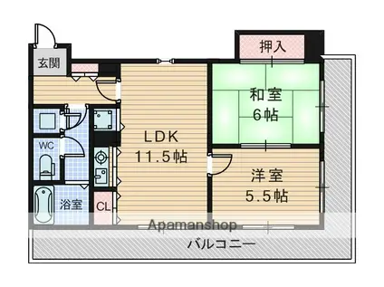 朝日プラザ新大阪(2LDK/9階)の間取り写真