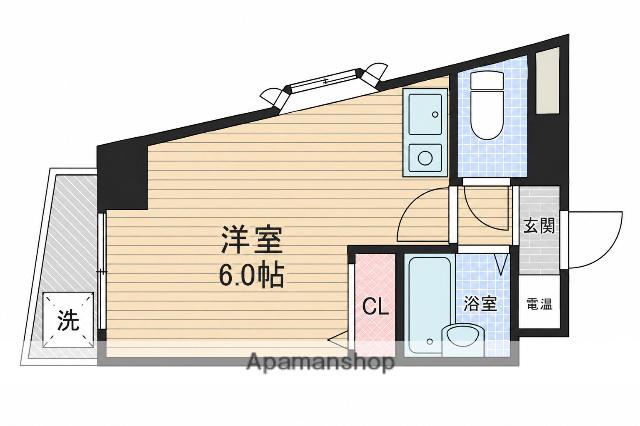 フレア新大阪(ワンルーム/4階)の間取り写真