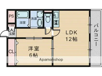 第一星栄ハイツ(1LDK/2階)の間取り写真