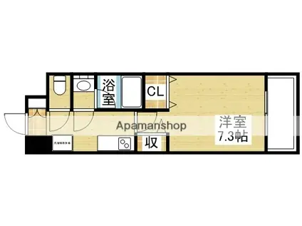 セレッソコート リバーサイドOSAKA(1K/4階)の間取り写真