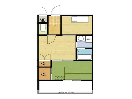 三功マンション(2K/4階)の間取り写真