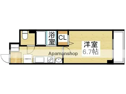 フローライト新大阪(1K/2階)の間取り写真