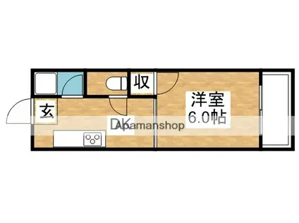 ミリオンハイツ(1DK/2階)の間取り写真