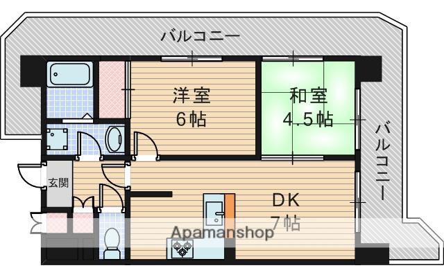 ダイアパレス淡路(2LDK/4階)の間取り写真