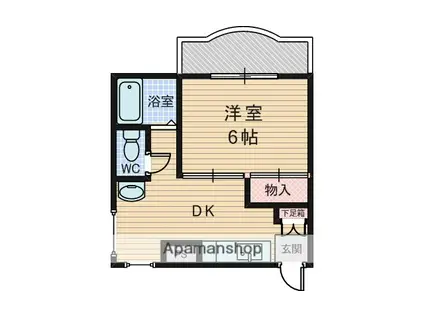 新瑞光ハイツ(1DK/6階)の間取り写真