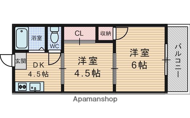 ハイツ寿(2K/2階)の間取り写真