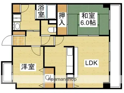 シャトー三木第3(2LDK/3階)の間取り写真