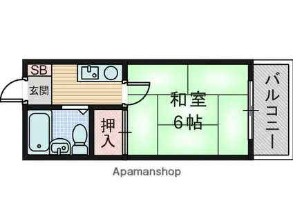 シロハイヌ新大阪(1K/2階)の間取り写真