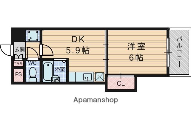 アークヒルズ上新庄(1DK/3階)の間取り写真