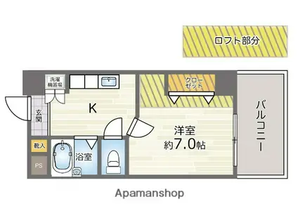 シュロスKSK(1K/4階)の間取り写真