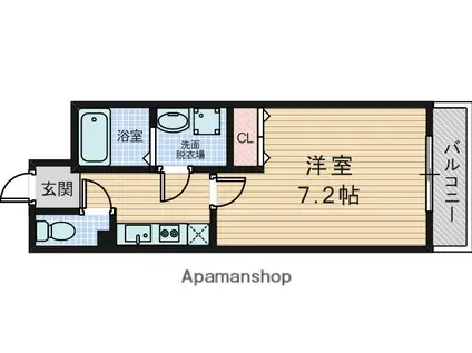 セレブコート瑞光(1K/1階)の間取り写真