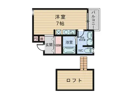 シャイン下新庄(ワンルーム/2階)の間取り写真