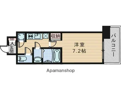 スペーシア江坂広芝町(1K/8階)の間取り写真