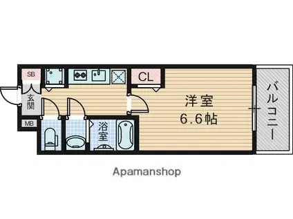 ベラジオ三国駅前(1K/7階)の間取り写真