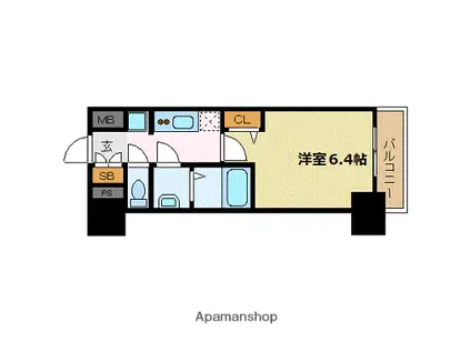 プレサンス淡路駅前(1K/8階)の間取り写真