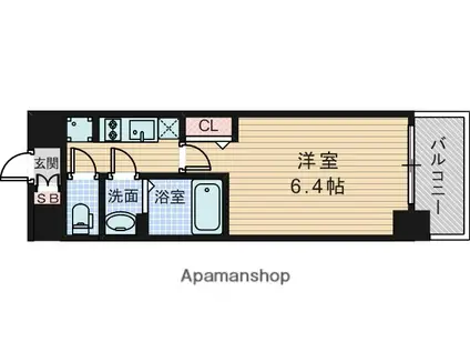 プレサンス淡路駅前(1K/8階)の間取り写真