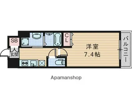 プレイシズ新大阪(1K/9階)の間取り写真