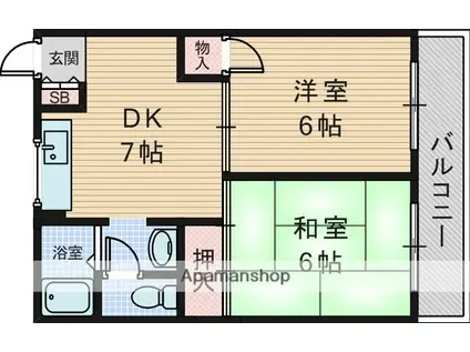 第2淀川ビル(2DK/2階)の間取り写真