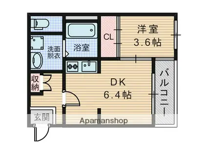 ボーテ淡路(1DK/3階)の間取り写真