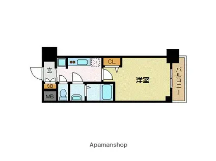 プレサンス新大阪イオリア(1K/7階)の間取り写真