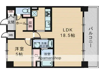 プランドール新大阪(1LDK/10階)の間取り写真