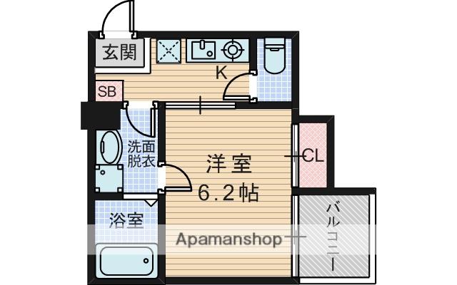 REGIA OSAKA CITY KOMATSU(1K/1階)の間取り写真