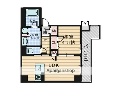 テラスレジデンス新大阪(1LDK/8階)の間取り写真