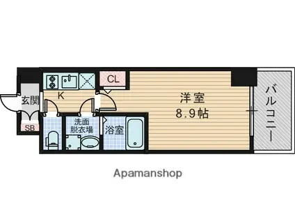 ファーストフィオーレ北大阪リアン(1K/2階)の間取り写真