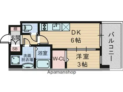 プレサンス東淀川駅前プローシェ(1DK/2階)の間取り写真
