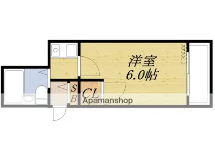 ウイング(1K/4階)の間取り写真