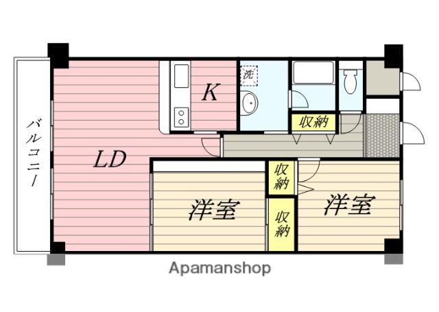 パシフィックマンションⅢ(2LDK/3階)の間取り写真