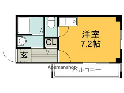 エルコート豊中(ワンルーム/2階)の間取り写真