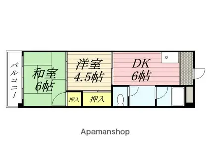 庄内フラッツ(2DK/4階)の間取り写真