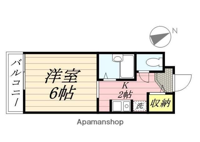 ルセント曽根(1K/2階)の間取り写真