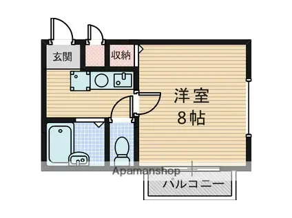 光栄ハイツ江坂(1K/1階)の間取り写真