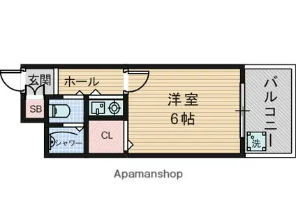 ペンギンメディアボックス(1K/2階)の間取り写真